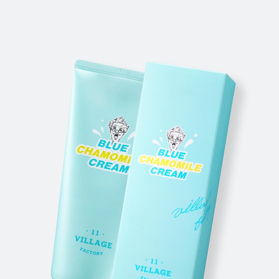 Village 11 Factory Blue Chamomile Cream, crema-coreeana, k-beauty, crema-ten-sensibil, ten-cuperozic