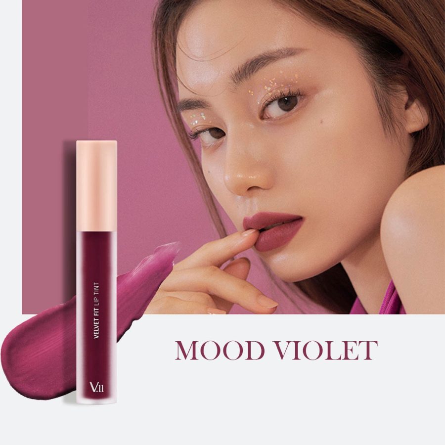 Village 11 Factory Velvet Fit Lip Tint, k-beauty, makeup, machiaje-coreene, cosmetice-coreene, ruj, lipstick, Mood-violet, model